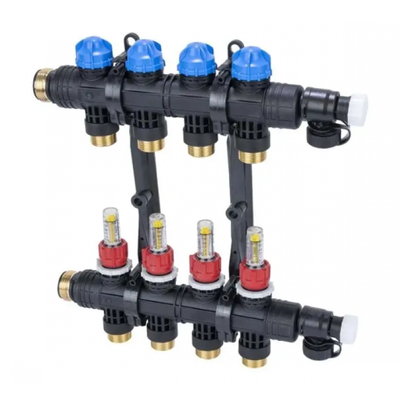 Afriso rozdzielacz z poliamidu ProCalida EF1 K  4 - obiegi grzewcze G1 cala 0,2-1,6l/min kod 81264 