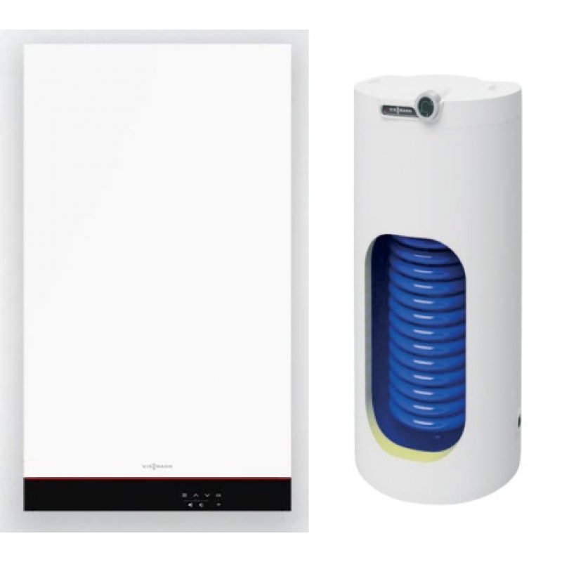 Viessmann VITODENS 050-W B0HA 25 kW Pakiet Kocioł + zasobnik EWS 160 z grzałką 2,2 kW o pojemności 144l kod Z028247