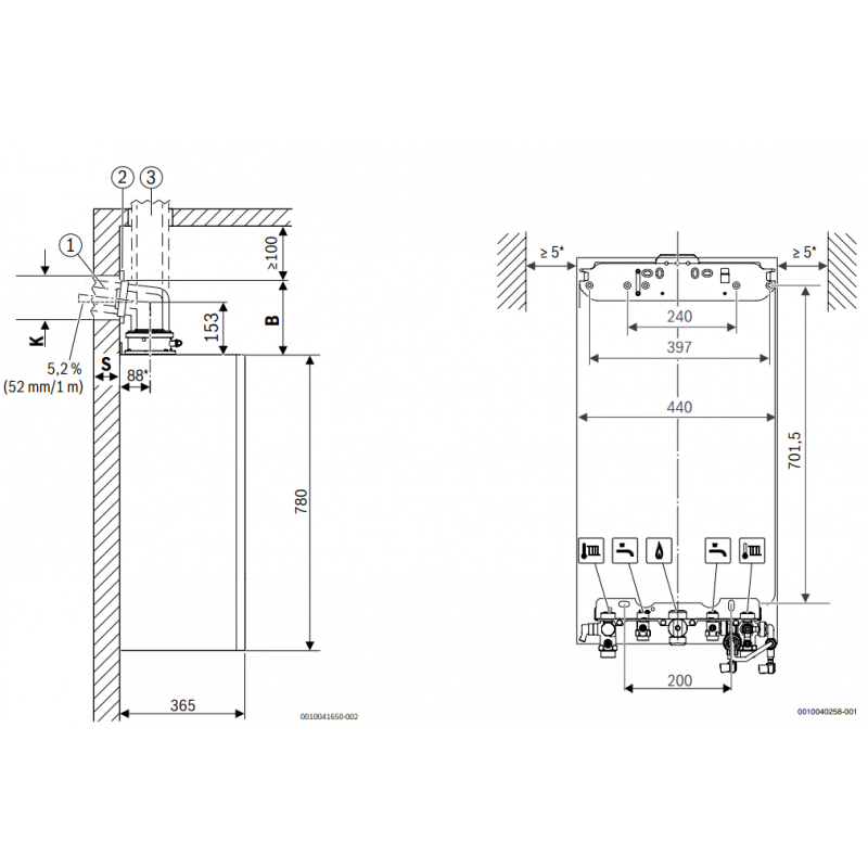 Bosch Condens GC5700iW 24/30C kocioł dwufunkcyjny z zamkniętą komorą 3,0-25,2 kW KOD 7736902455 