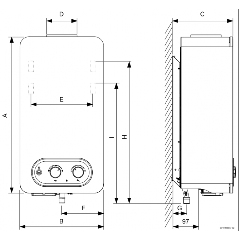 Junkers HYDRO 4200 WRD 11-4KB Gazowy przepływowy podgrzewacz wody o mocy 10,6-19,2kW + czujnik czadu Kod 7736505778 