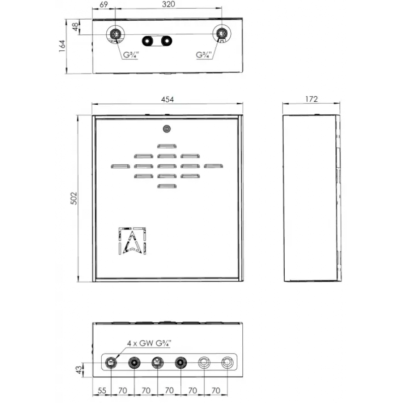 Afriso PrimoBox AZB 201 zestaw mieszający ze sprzęgłem hydraulicznym, 1 obieg bez mieszania i 1 obieg z zaworem termostatycznym ATM 561 kod 7620100 
