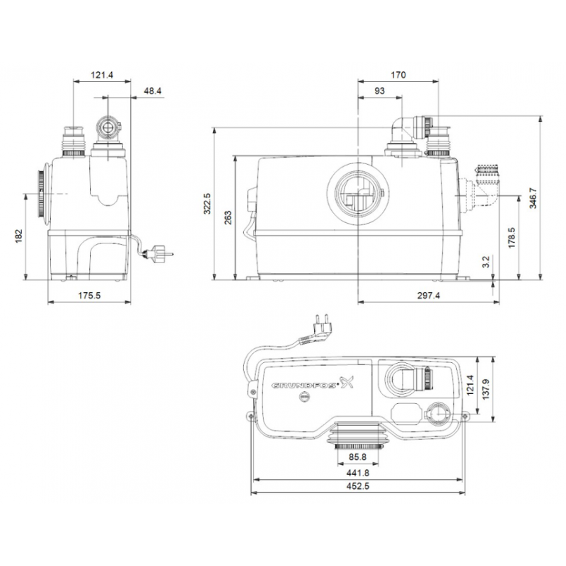 Grundfos SOLOLIFT2 Sololift2 WC-1 pompa podnosząca z rozdrabniaczem kod 97775314 