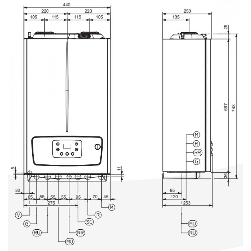 Immergas Victrix Tera V2 24 Plus EU Standard zestaw kocioł mocy 4,8 - 26,1 kW + zasobnik UBS 125 V3 + sonda kontaktowa  Kod: 99000230 