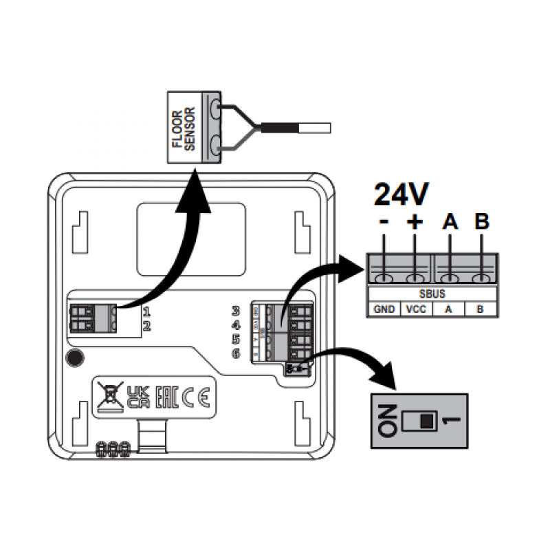Tech Sinum R-S1 regulator pokojowy z pomiarem wilgotności, przewodowy SBUS, natynkowy, kolor biały kod WG.23.0055 