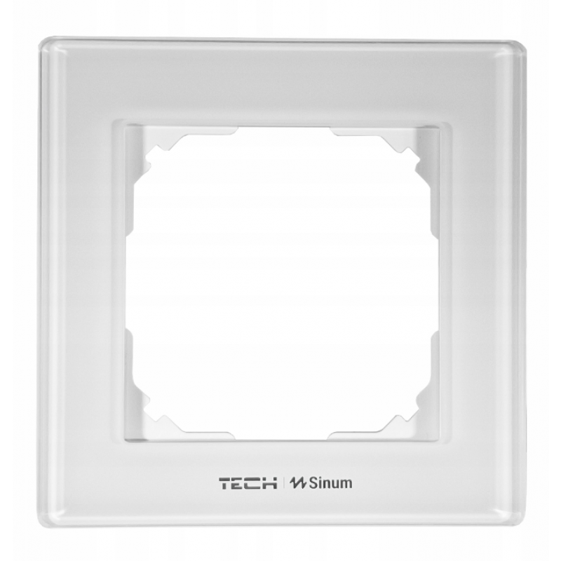 TECH FG-01 ramka szklana, pojedyncza, wymiar wewnętrzny otworu 55x55 mm, kolor biały kod WG.23.0025