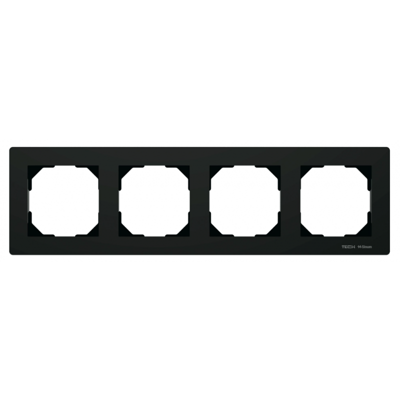 TECH FG-04 ramka szklana, poczwórna, wymiar wewnętrzny otworu 4 x 55x55 mm, kolor czarny kod WG.23.0032