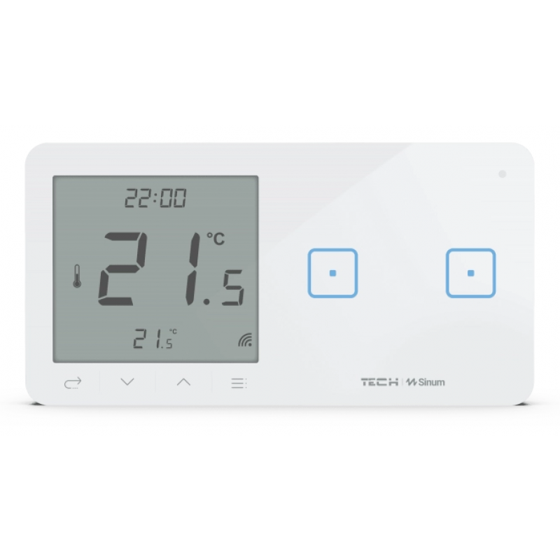 Tech Sinum WSR-02P dwupolowy bezprzewodowy dotykowy szklany włącznik z regulatorem temperatury biały kod WG.23.0016