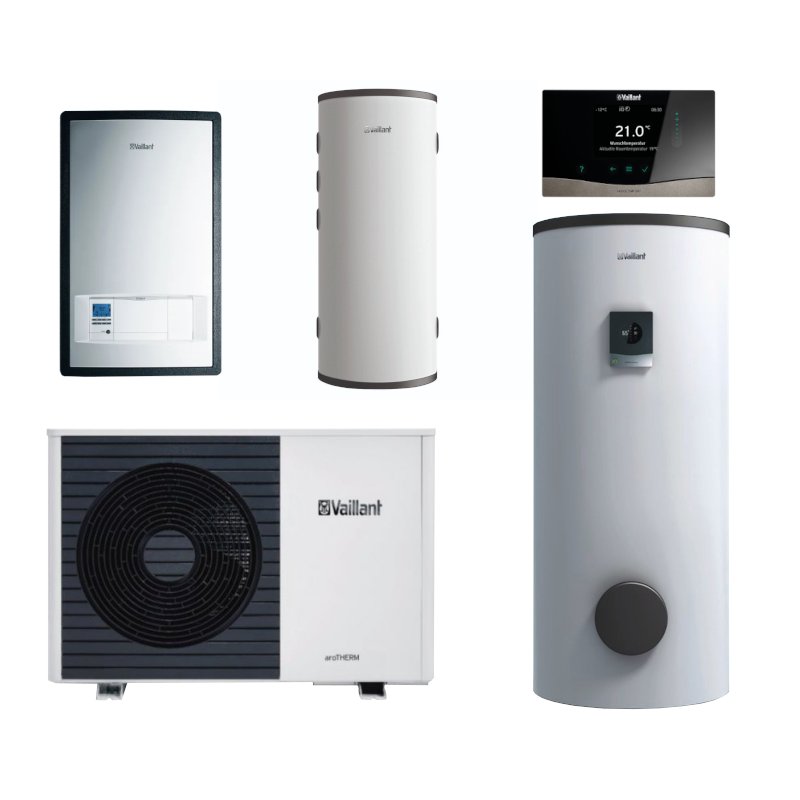 Vaillant Zestaw aroTHERM VWL 35/6 A + MEH 97/6 + VP RW 45/2B + VIH RW 300/3BR + sensoCOMFORT VRC 720 Kod 0010044265