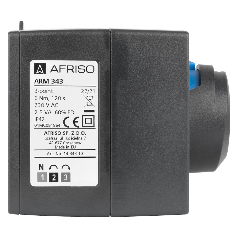 Afriso Vario ProClick ARV 387 Zestaw regulacyjny 3-drogowy obrotowy zawór mieszający DN50, Rp 2 cale + siłownik elektryczny ARM 343 kod 1338754 