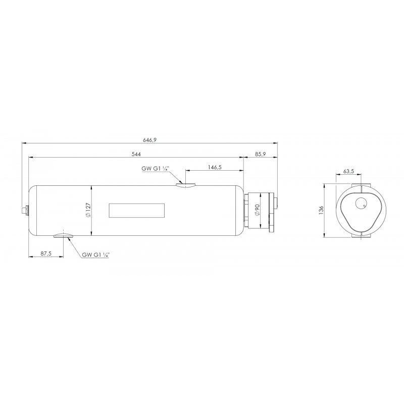 Afriso BEH 463 Dogrzewacz przepływowy z grzałką o mocy 3,0 kW kod 9046300 