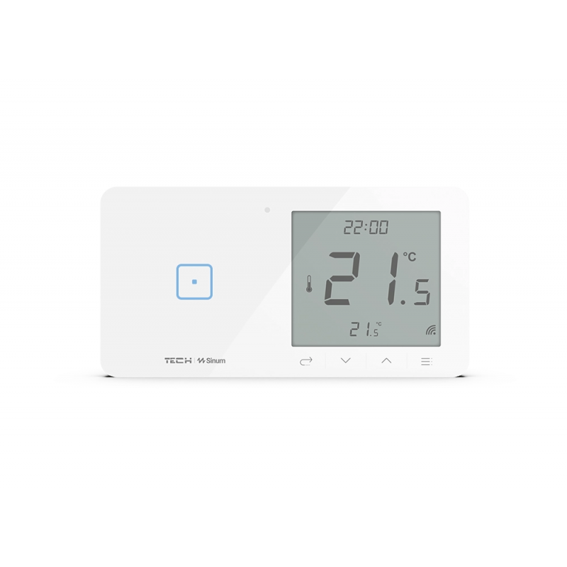 TECH WSR-01 Bezprzewodowy regulator pokojowy z włącznikiem jednopolowym lewy biały kod WG.23.0080