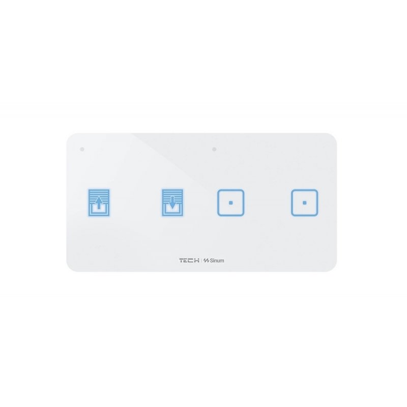 TECH Sinum WSZ-22mL Przewodowy podwójny dotykowy szklany włącznik oświetlenia/rolet biały kod WG.23.0142