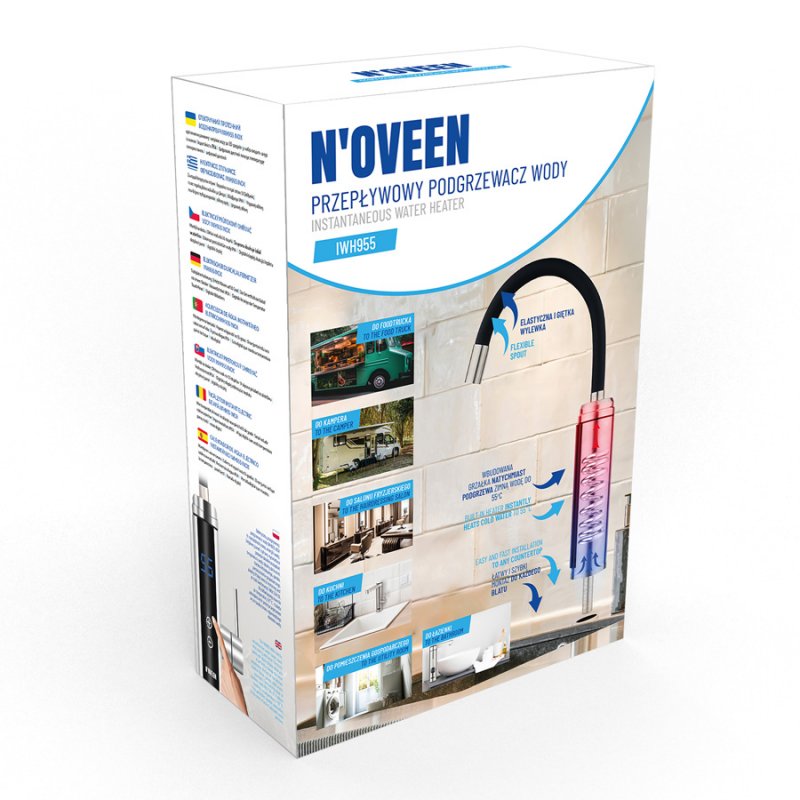 Noveen Przepływowy podgrzewacz wody 2w1 (podgrzewacz i bateria) IWH955 