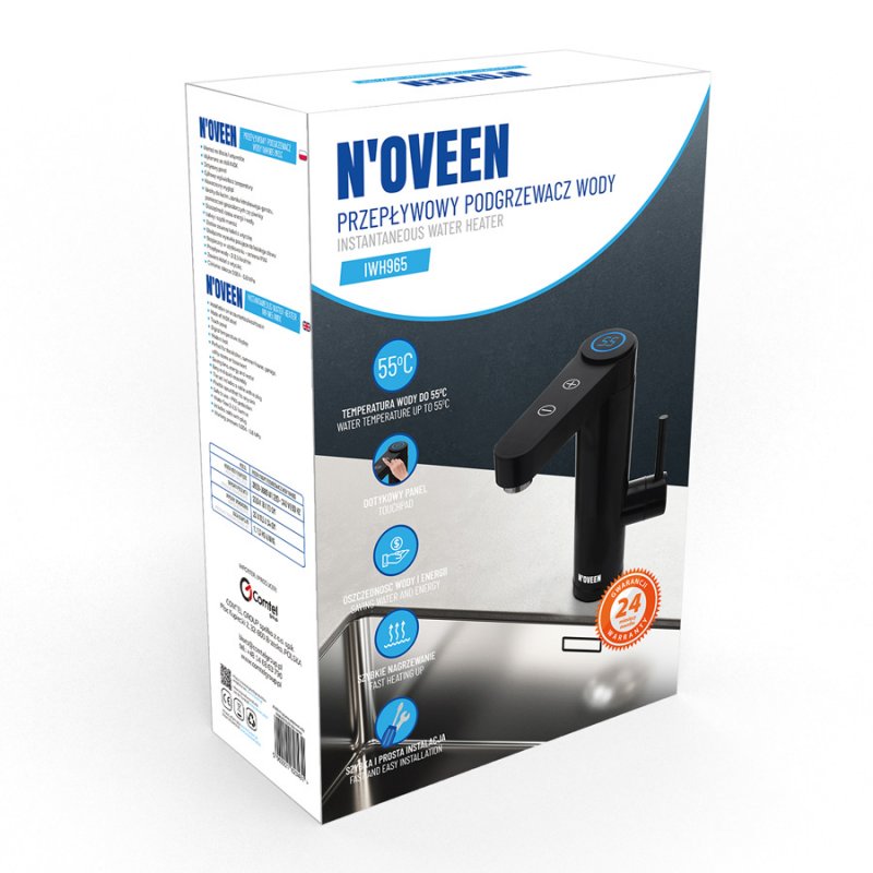 Noveen Przepływowy podgrzewacz wody 2w1 (podgrzewacz i bateria) IWH965 