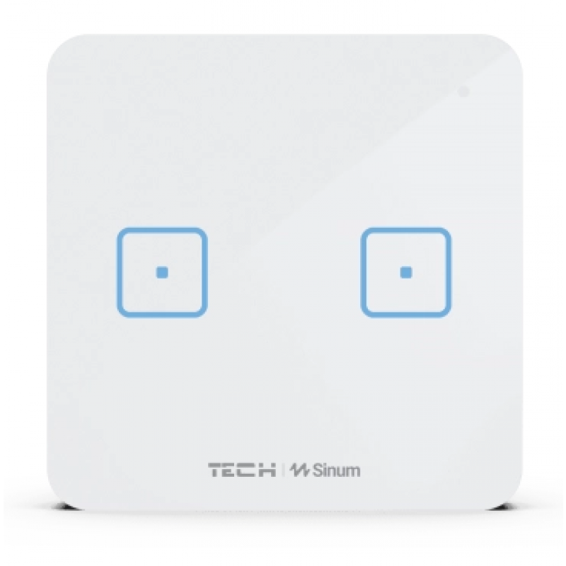 TECH Sinum WS-02m włącznik dwupolowy szklany dotykowy przewodowy biały kod WG.23.0088