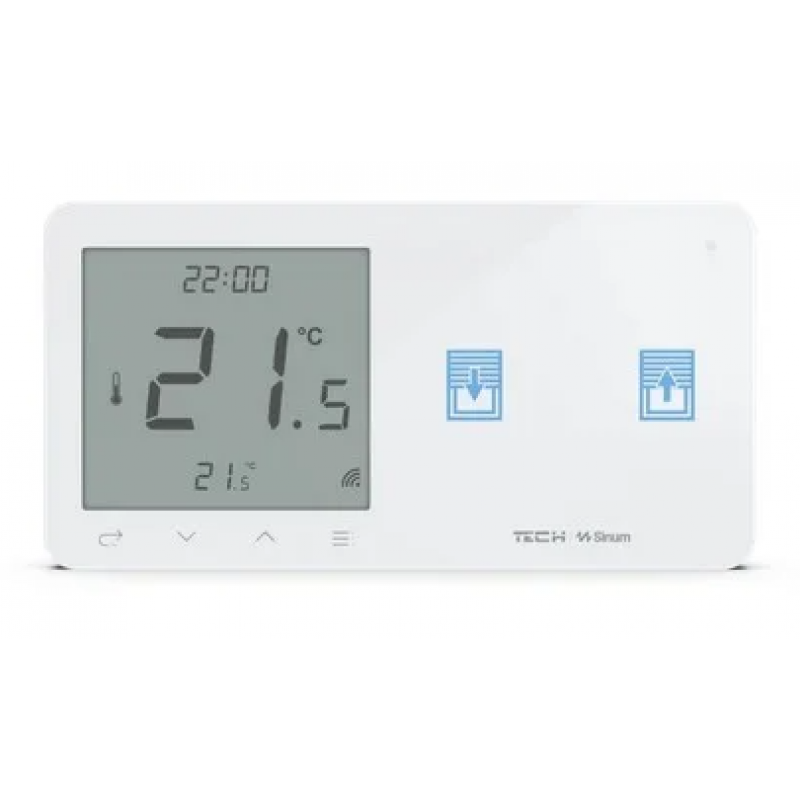 Tech Sinum WZR-02P dwupolowy dotykowy szklany włącznik rolet z regulatorem temperatury bezprzewodowy biały kod WG.23.0022