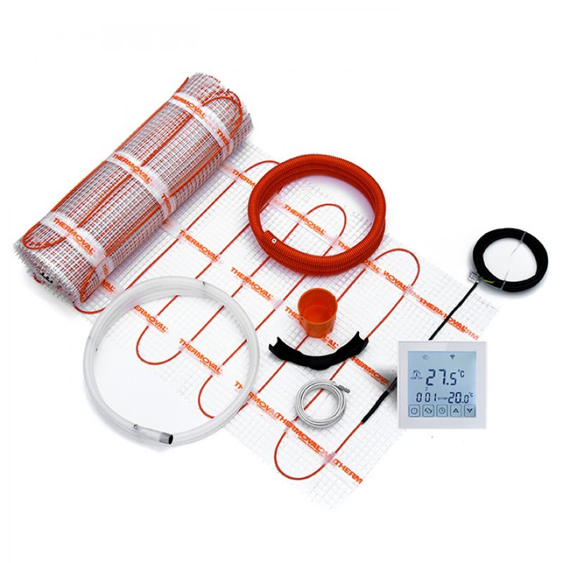 Thermoval Zestaw ogrzewania podłogowego z matą grzewczą TV TO 50, 150 W/m2, 14,0 m2, 2100 W, regulator TVT 31 WiFi kod 5904302013964