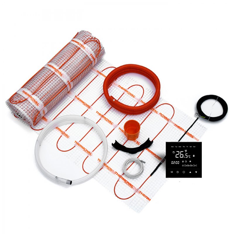 Thermoval Zestaw ogrzewania podłogowego z matą grzewczą TV TO 50, 170 W/m2, 4,0 m2, 680 W, regulator TVT 30 CS kod 5901812595416