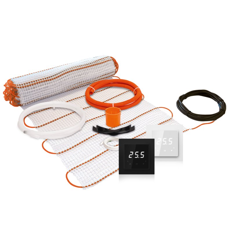 Thermoval Zestaw ogrzewania podłogowego z matą grzewczą TV TT 50, 170 W/m2, 5,0 m2, 850 W, regulator TVT 33 WiFi (czarny) kod 5904302016309