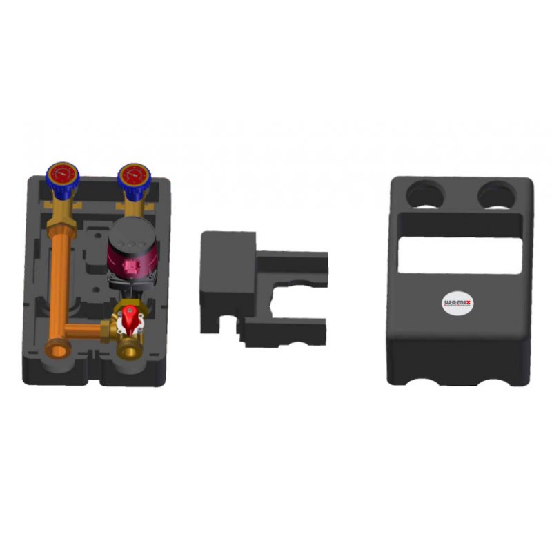 Womix SMT 125 Grupa mieszająco-pompowa DN 25 (1") z izolacją, z pompą Grundfos UPM3S AUTO 25-60, z zaworem obrotowym kod 616086 