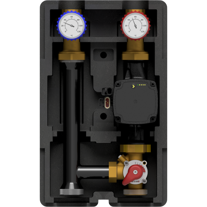 Womix SMT 125 Grupa mieszająco-pompowa DN 25 (1") z izolacją, z pompą Grundfos UPM3S AUTO 25-60, z zaworem obrotowym kod 616086