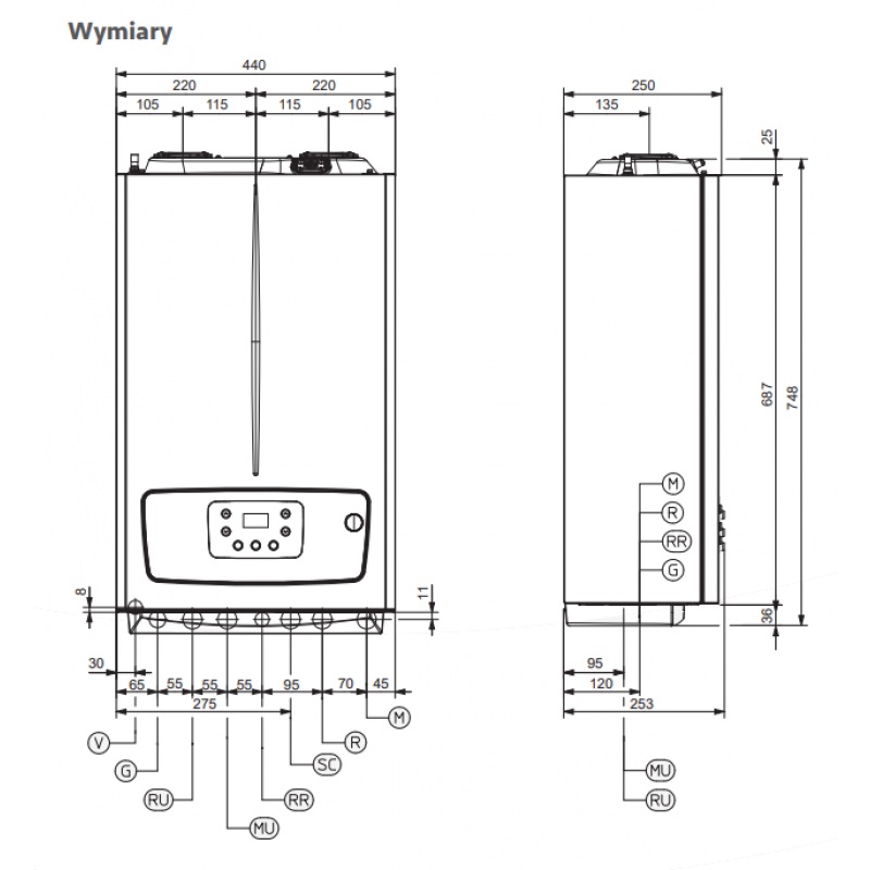 Immergas Victrix TERA V2 35 PLUS EU wiszący kocioł kondensacyjny, jednofunkcyjny kod 3.032934 