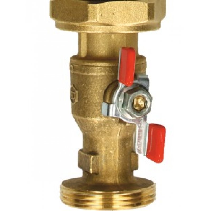 Womix Zawór kulowy S 1 1/4" przypompowy z żeliwną nakrętką G 2" uszczelką EPDM, kod 700611
