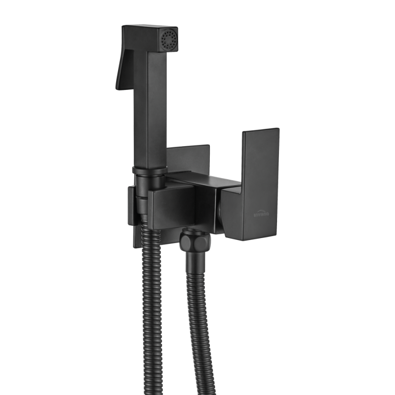 Invena Bateria bidetowa podtynkowa kwadratowa czarny Kod BP-K0-B04-L 