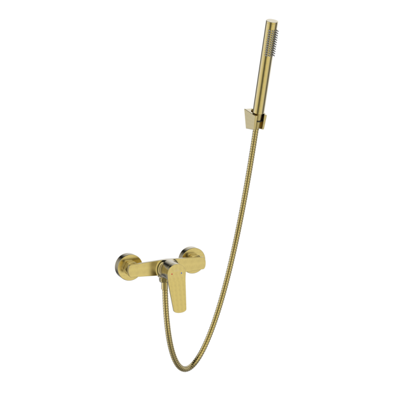 Invena Bateria natryskowa z zestawem natryskowym Alonia złoto szczotkowane Kod BN-70-009-V