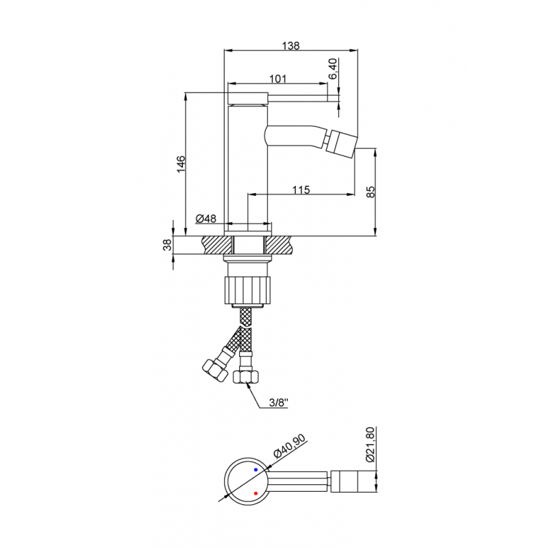 Invena Bateria bidetowa Kalitea czarny Kod: BB-72-004-V 