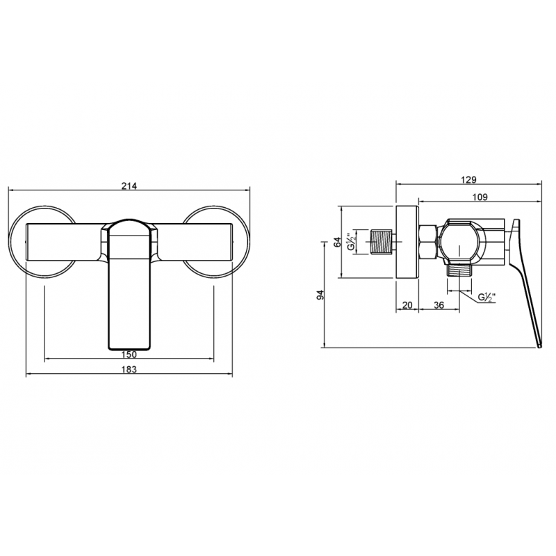 Invena Bateria natryskowa Neri chrom Kod: BN-01-001-L 