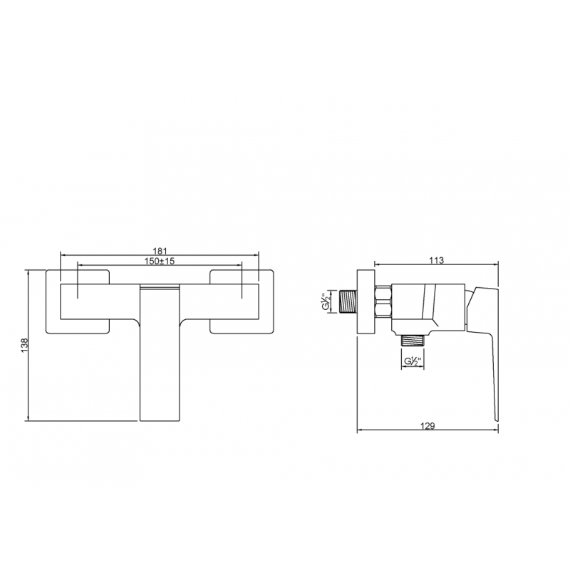 Invena Bateria natryskowa Paros czarna Kod BN-09-004-A 