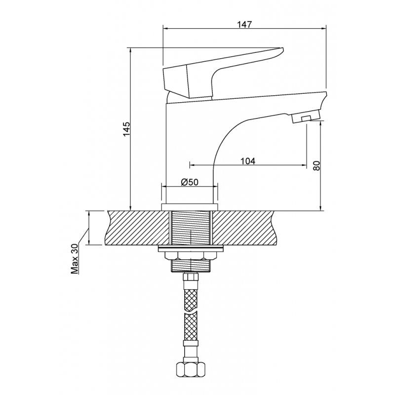 Invena Bateria umywalkowa Dokos czarna Kod  BU-19-004-V 