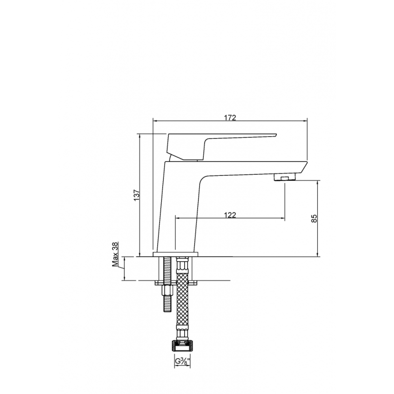 Invena Bateria umywalkowa Paros czarny kod: BU-09-004-A 