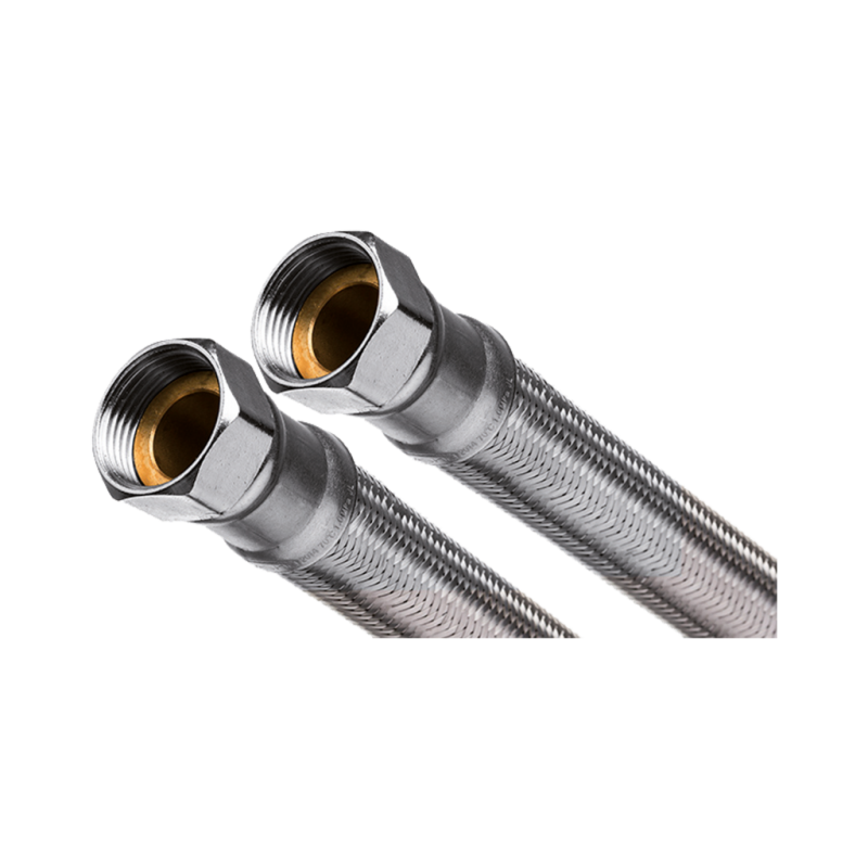 Invena Wężyk w oplocie ze stali nierdzewnej o przelocie GW 20 mm z GW-GW 30cm 1" GW 1" GW Kod WS-80-030-G