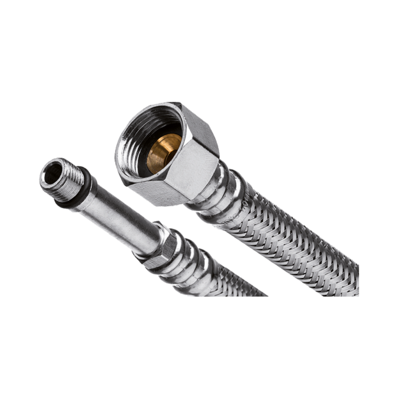 Invena Wężyk w oplocie ze stali nierdzewnej z GW/GZ (końcówki krótkie WS-21 i długie WS-20) 40cm 3/8" GW M10 Kod WS-20-040-G