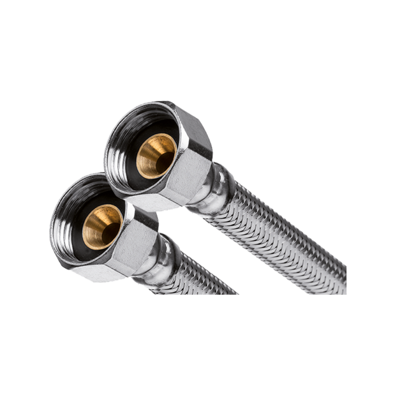 INVENA Wężyk w oplocie ze stali nierdzewnej z GW/GW 100cm 3/8" GW 3/8" GW Kod WS-03-100-G