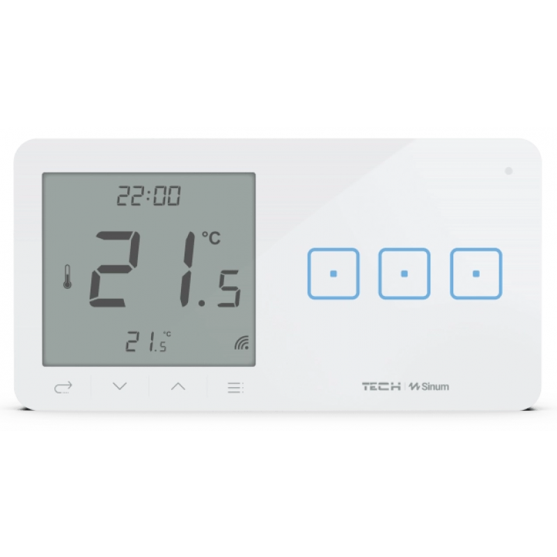 Tech Sinum WSR-03L trójpolowy bezprzewodowy dotykowy szklany włącznik z regulatorem temperatury biały kod WG.23.0094