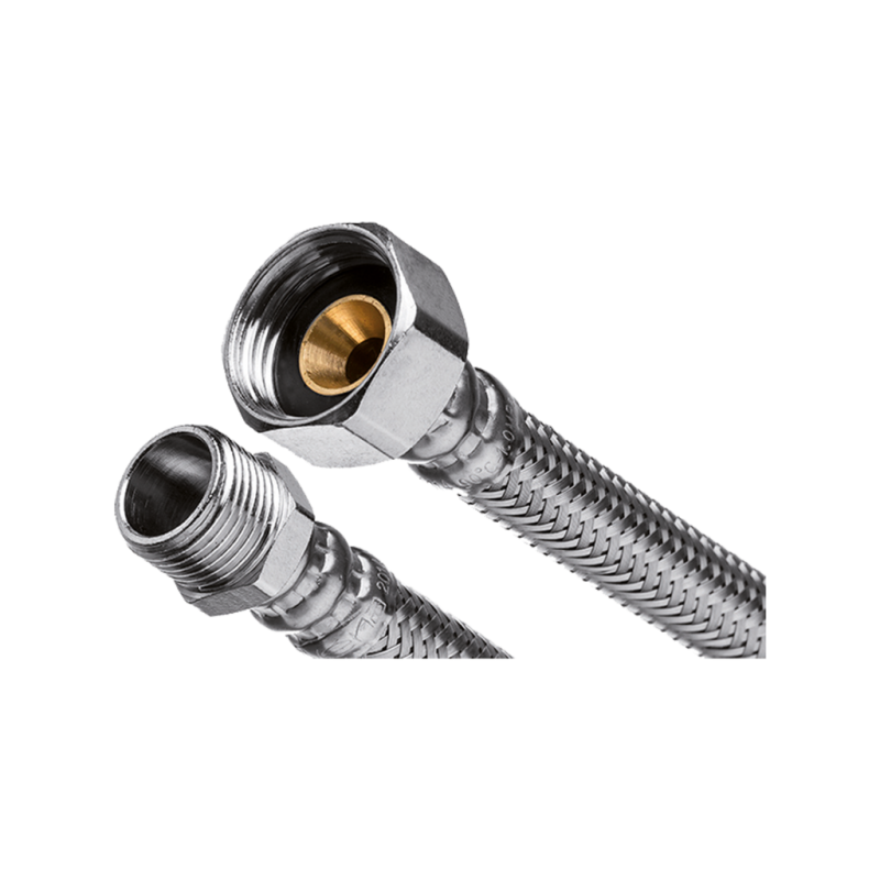 INVENA Wężyk w oplocie ze stali nierdzewnej z GW/GZ 20cm 3/8" GW 3/8" GZ Kod WS-09-020-G