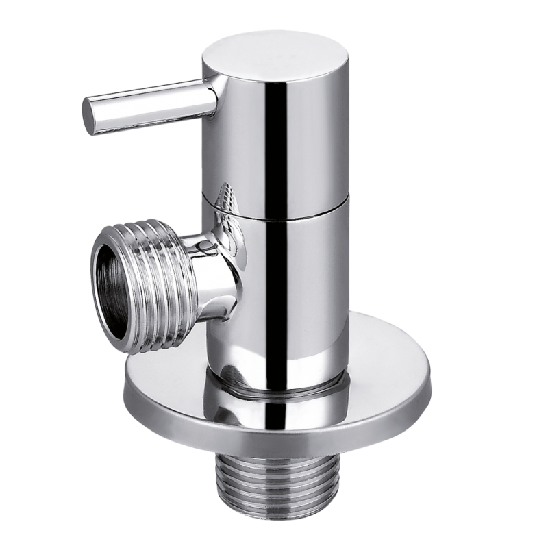 Invena Zawór kątowy z głowicą ceramiczną Chrom 1/2 cal GZ 3/8 cal Kod ZW-43-010-Q
