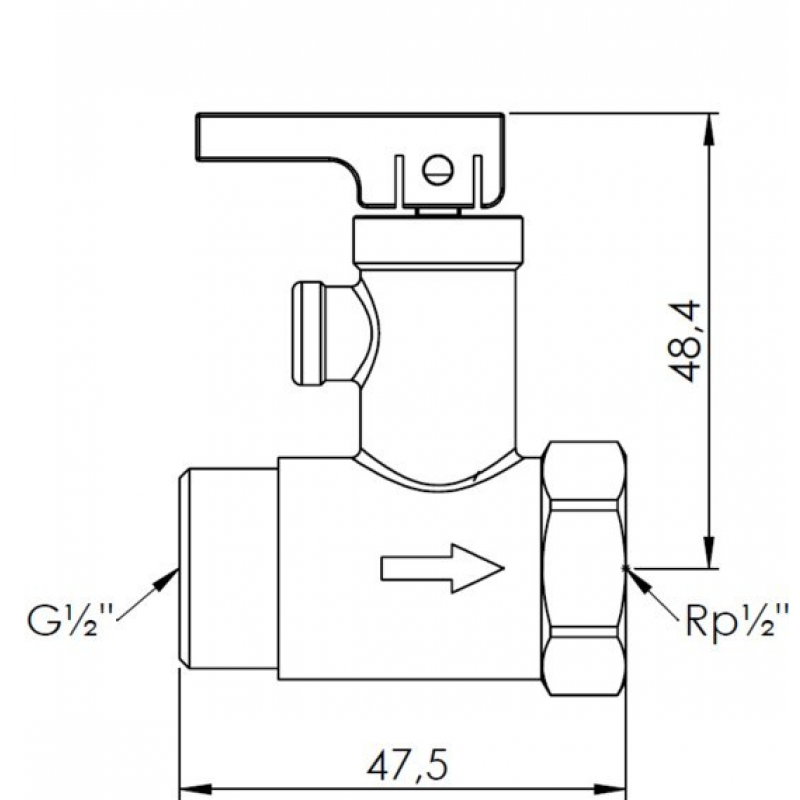 Afriso Zawór bezpieczeństwa zasobnika AF-8 do elektrycznych podgrzewaczy wody, zawór zwrotny, GZ 1/2 cala x GW 1/2 cala, 6,7 bar kod 4223410 