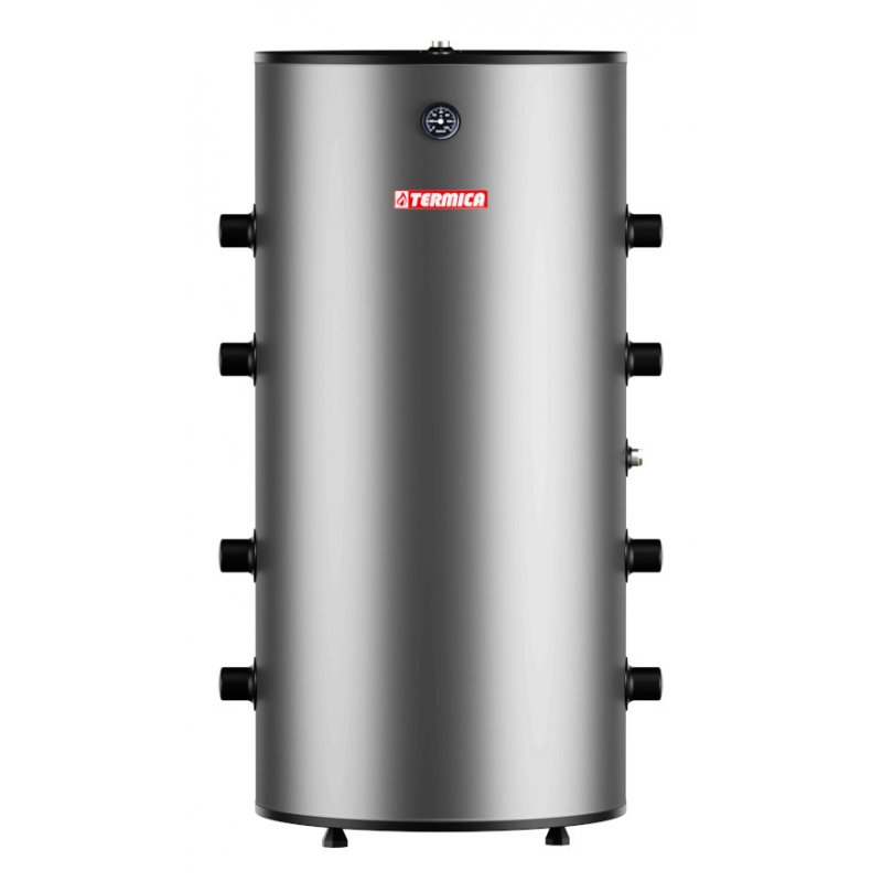 Termica 200 L Zasobnik do pomp ciepła z ośmioma mufami 5/4, stal nierdzewna Kod Z200PC
