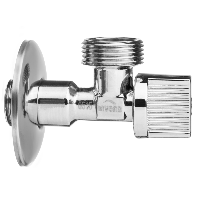 Invena Zawór odcinający do baterii, dolnopłuka lub pralki Chrom 1/2 cal GZ Kod ZW-50-015-L