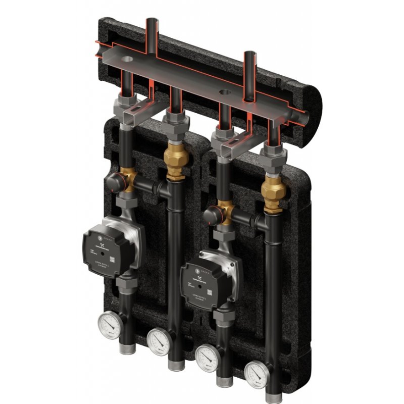 Elterm Brygada 2D+ 474 Zestaw hydrauliczny (KRE 2D+, 2 x VRG432, pompy DN25 Grundfos) kod 840474