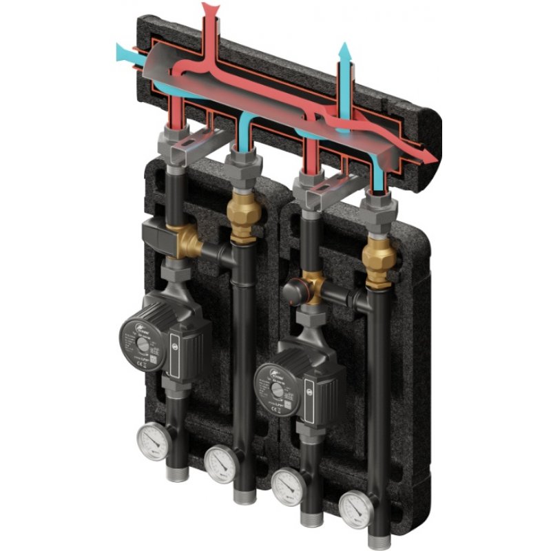 Elterm Brygada 2D+ 574 Zestaw hydrauliczny (KRE 2D+, VTA372, VRG432, pompy DN25 Grundfos) kod 840574