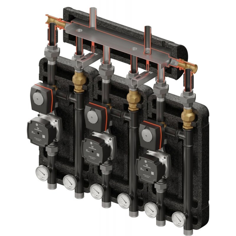 Elterm Brygada 3D+ 8444 Zestaw hydrauliczny (KRE 3D, 3 x VRG432, pompy DN25 LFP, siłownik ARA) kod 848444