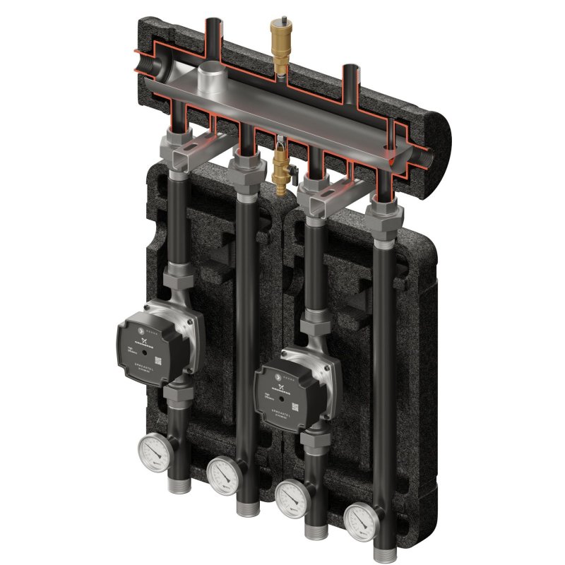Elterm Kompania 2D+ 070 Zestaw hydrauliczny (SKE 2DC+ 55kW. 2 x grupa UNI, pompy DN25) kod 855070
