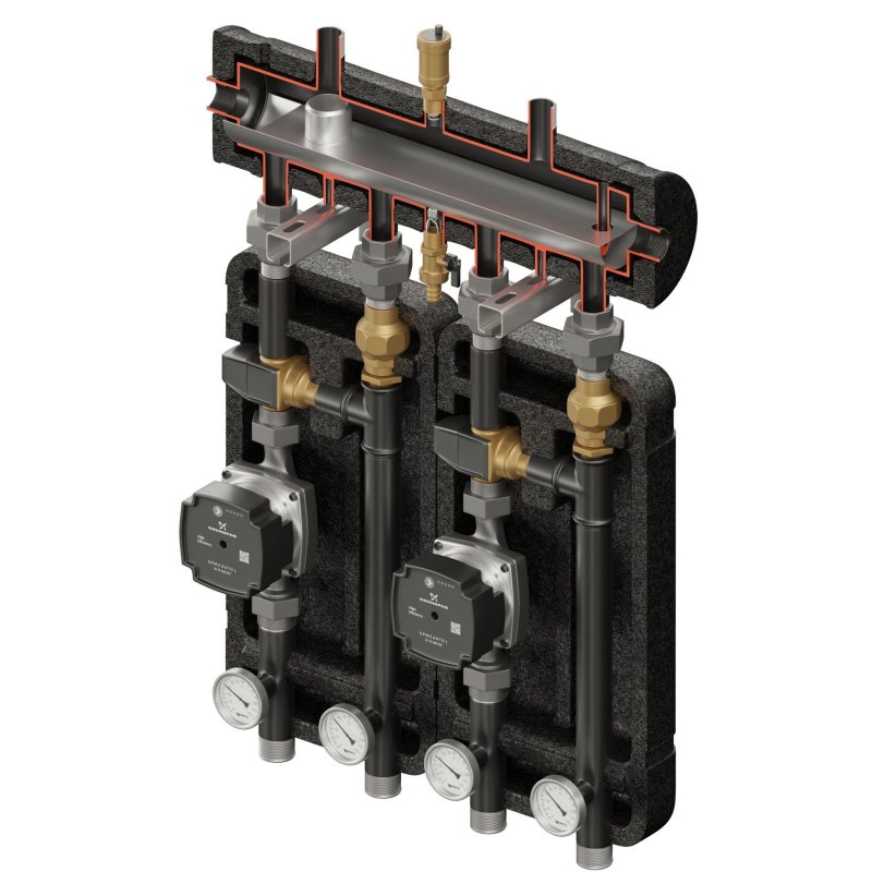 Elterm Kompania 2D+ 375 Zestaw hydrauliczny (SKE 2DC+ 55kW, VTA322, VTA372, pompy DN25) kod 855375