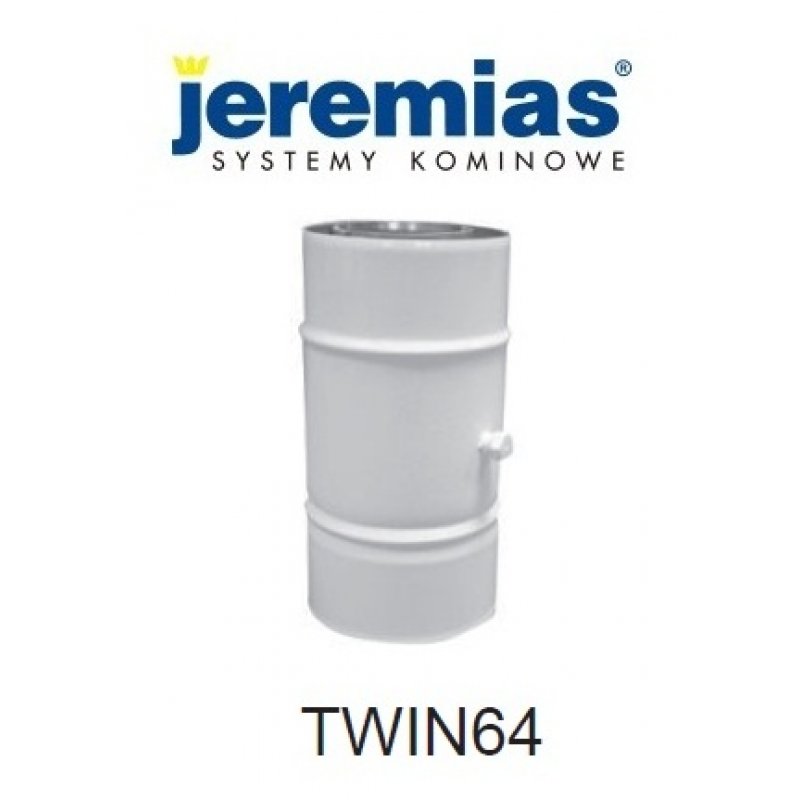 Jeremias rura odwodnieniowa dla części pionowej fi 60/100 dwuścienna biała, TWIN64060/100