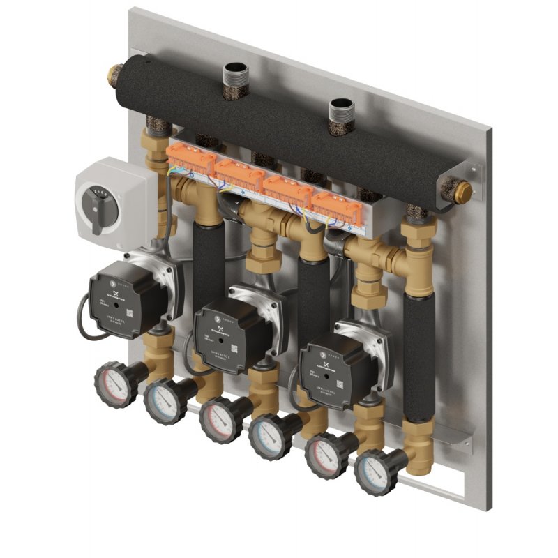 Elterm Szwadron 3D+ 9433 Zabudowany zestaw hydrauliczny (SKE 3DC+ 35 kW, z. obrotowy z sił, 2 x z. miesz. termost., pompy DN15 Grundfos) kod 839433